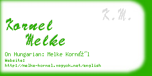 kornel melke business card